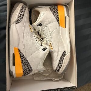 White and Yellow air Jordan 3 retro
